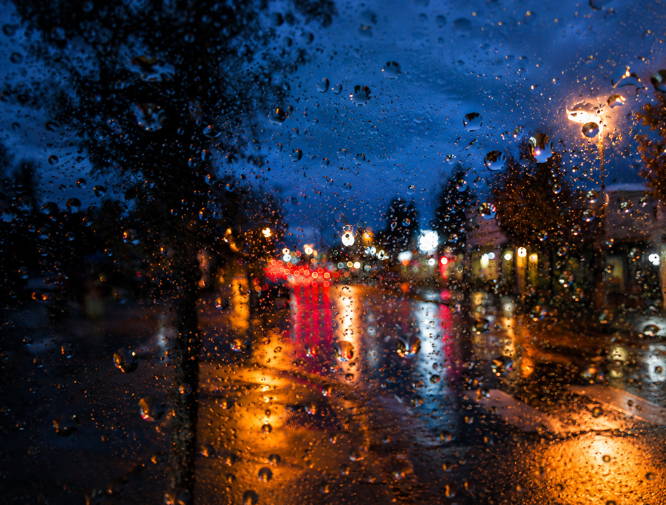 blurred view of a street representing impaired driving